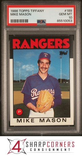 1986 TOPPS TIFFANY #189 MIKE MASON RANGERS PSA 10