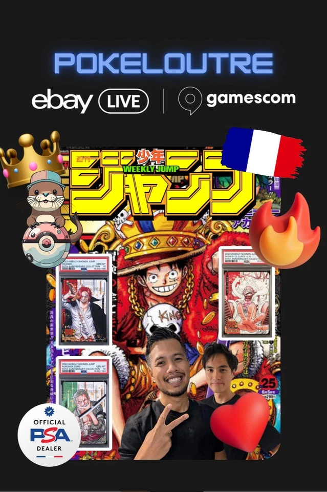 Live from Gamescom🎮🔴 One Piece : Exclusive cards & PSA Slabs - 1€ Starts
