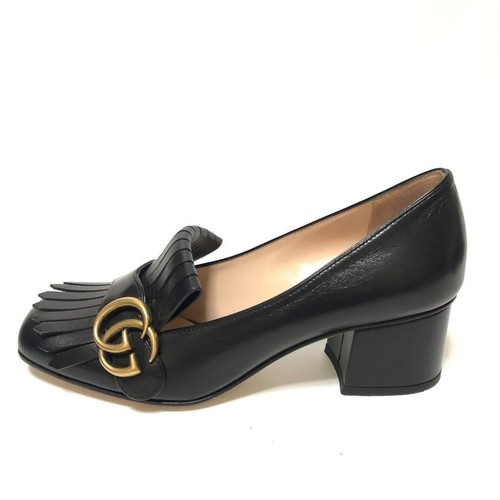 Gucci Marmont Mocasines Tacones Zapatos Negros Talla 36.5 EE. UU. 6.5 Mujeres - Imagen 3 de 13