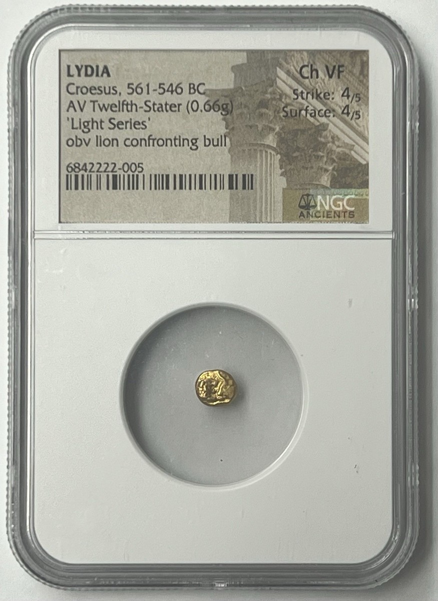 【中古】 Deivos / Gospel Of Maggots Lydia Croesus 561-546 BC Gold 1/12th Light Stater NGC CHVF