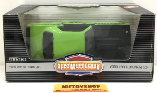 ERTL AMERICAN MUSCLE GREEN 1970 PLYMOUTH AAR 'CUDA DIE CAST 1:18 SCALE MODEL - Picture 3 of 6