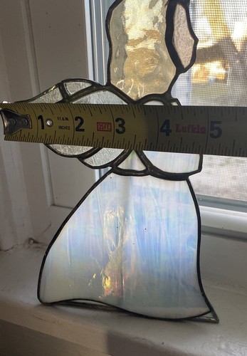 Vintage Buntglas Engel Sonnenfänger irisierend Fensterdeko 2er Set - Bild 11 von 11