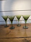 Pasabahce Martini/Cocktail Olive Green Glasses- Set of 4