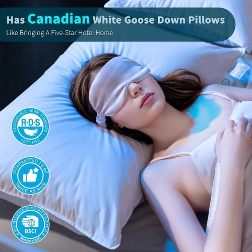 Kanadische Gänsedaunen Kissen Queen Size 1er Set, 900+ Füllkraft Seitenschläfer... - Bild 2 von 7