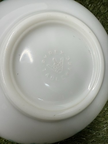 Vintage Pyrex Turquoise + White Gooseberry Cinderella Pattern Bowls Nesting x3 - Picture 8 of 16