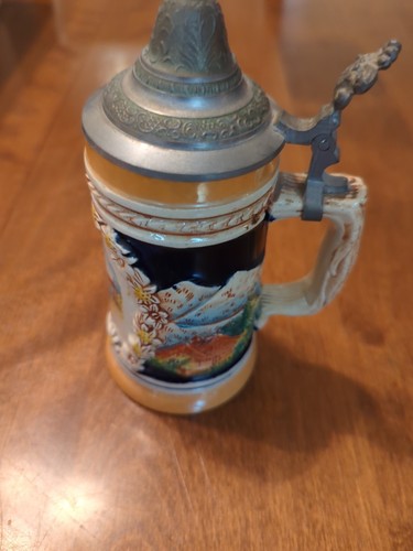 Alstadter Rathaus Hanau A Main Edelweiss German Beer Stein With Lid 7" Euc - Picture 6 of 24