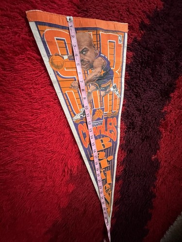 Vintage Charles Barkley Phoenix Suns NBA Full Size Pennant 12 X 30 - Picture 7 of 8