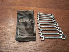 Vtg Craftsman -V- 9-43441 10 Piece Combination Ignation Wrench Set