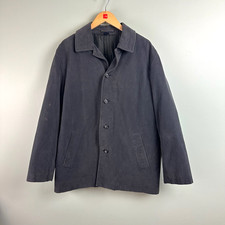 J. Crew Navy Blue Lined Quilted University Canvas Collared Shop Chore Coat Med