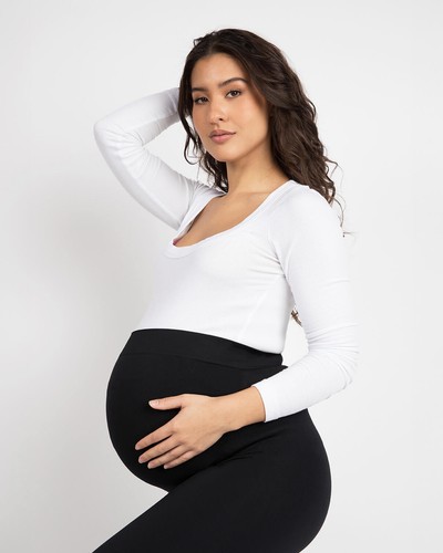 New Lasora Supportive Maternity Leggings Black Size Small Pregnancy Leggings - Picture 2 of 4