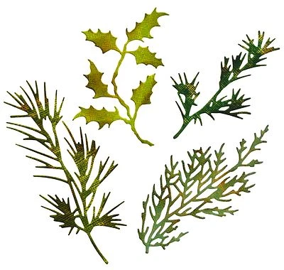 Sizzix Thinlits Holiday Greens 4pk #658759 Retail $22.99 Tim Holtz NIP Retired!!