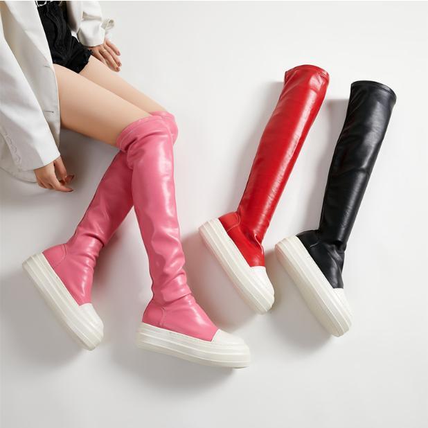 Women's Punk Sneaker Thigh High Over the Knee Boots Splicing