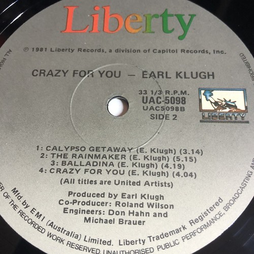 Earl Klugh Crazy For You Vinyl Record LP EX - Picture 4 of 4
