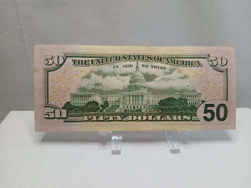 2009 $50 Grant JA 00126676* Star U.S Currency Federal Note Boston 640K Print - Picture 2 of 2