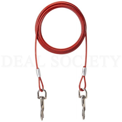 Hartz 20ft Vinyl Coated Tie Out Cable for Dogs Up To 100lbs Lot of 2 Sets - Picture 2 of 3