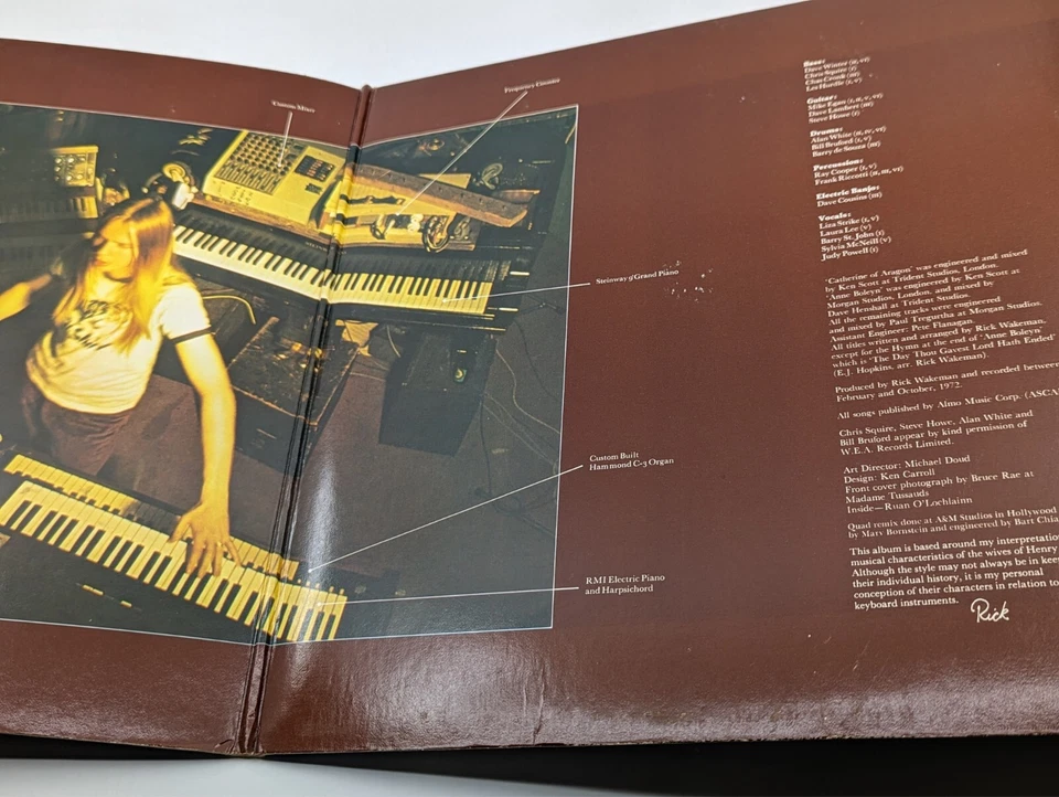 Rick Wakeman SIX WIVES OF HENRY VIII LP YES QUADRAPHONIC VG+ - Image 3 of 4