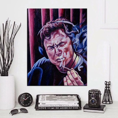 Elon Musk Smoking Poster Framed Canvas Wall Art Print, Tesla - Photo 2 sur 8