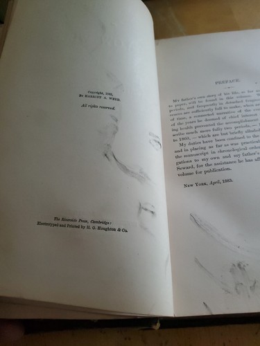 Autobiography of Thurlow Weed, 1884, edited by daughter Harriet Weed, 1st ed - Picture 5 of 5