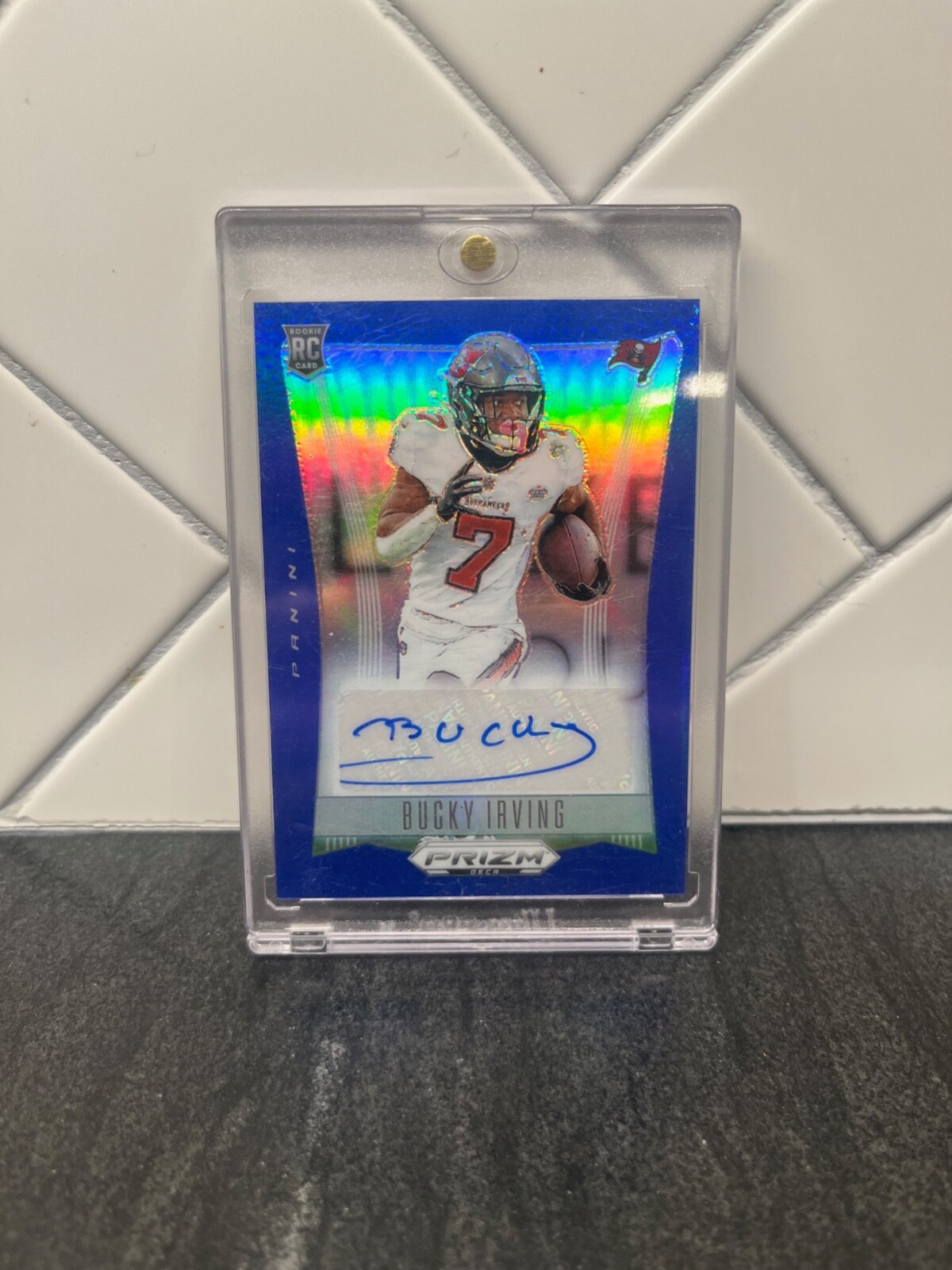 2024 Panini Prizm Deca Bucky Irving Rookie Autograph Blue 34/49 Tamba Bay Bucs