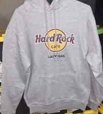 Hard Rock Cafe Las Vegas Pullover Hoodie Size Large Gray NEW!