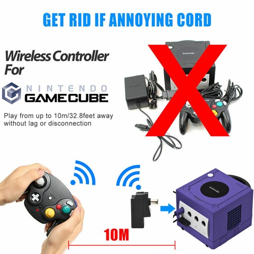 2Pack Wireless GC Gamepad Controller with Adapter For Nintendo GC NGC Controller - Picture 6 of 12