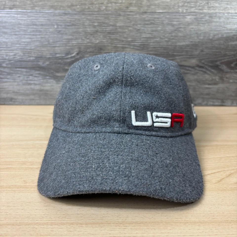 Chapéu Ryder Cup alça traseira cinza mistura de lã equipe de golfe EUA 2016 New Era ajustável - Imagem 2 de 4