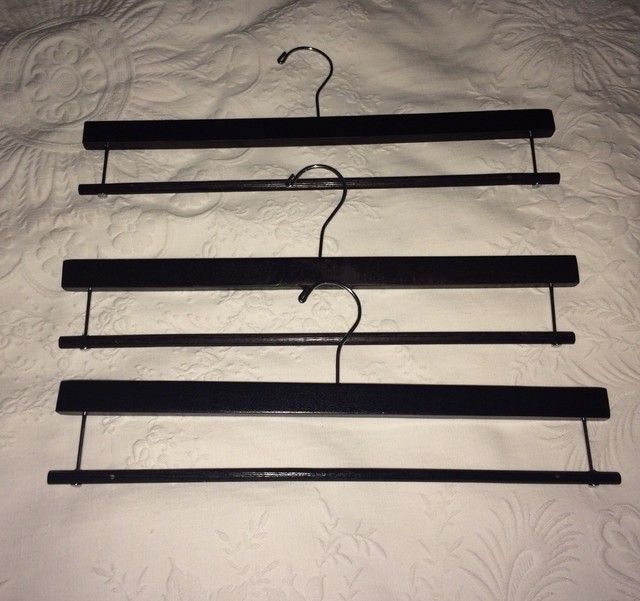 BLANKET HANGERS SET OF 3 HEAVY DUTY DARK WOOD GOOD FOR SMALL RUGS eBay