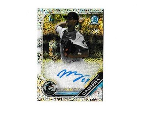 2019 Bowman Chrome Speckle Refractor Auto Edward Cabrera Rookie Card # 45/299