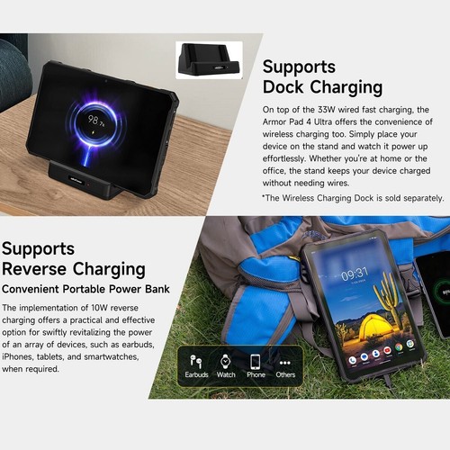 Ulefone Android 14 Armor Pad 4 Ultra 5G Thermal Rugged Tablet 16G+256GB 11800mAh - Picture 16 of 24