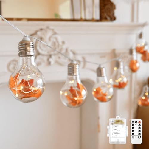 Fall Decoration Fairy Bulb Lights Maple Leaf Lights Battery Operated with - Picture 2 of 7