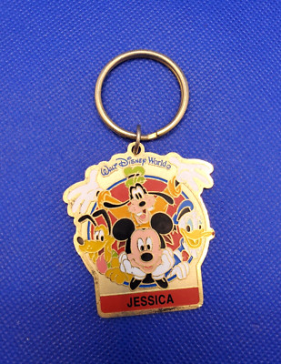 Disney JESSICA Personalized Name Keychain Mickey Goofy Donald Pluto Vintage