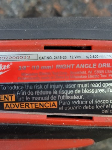 Milwaukee 2415-20 M12 Trapano avvitatore ad angolo retto senza fili 12V 3/8" con batteria - Foto 3 di 3