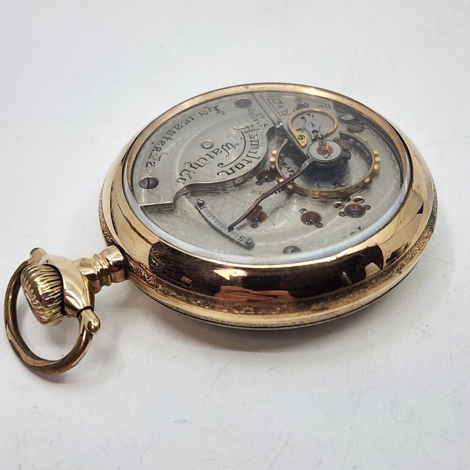 Antique 1905 Hamilton Grade 925 Size 18s 17 Jewel GF DISPLAY BACK