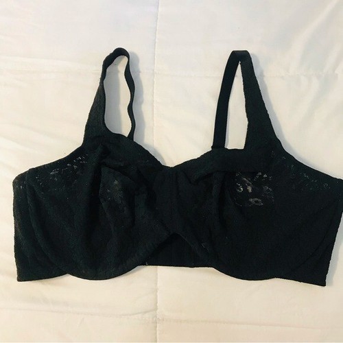 Reggiseno donna figura intera Wacoal Blaxk Halo pizzo taglie forti 40DD 40E - Foto 2 di 6