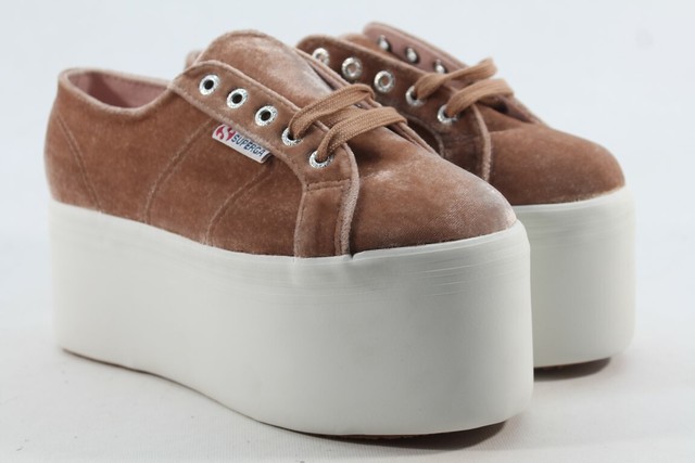 beige superga platform
