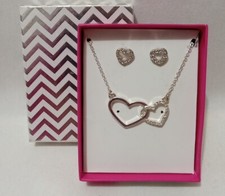 Crystal Heart Necklace And Earrings Set