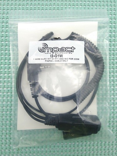 Micrófono de vigilancia Impact I2-G1W Gold Series 1 cable con PPT para radios Icom seleccionadas - Imagen 2 de 3