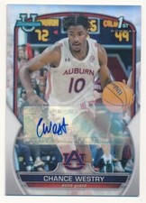 CHANCE WESTRY 2022/23 BOWMAN CHROME UNIVERSITY RC REFRACTOR AUTO SP #404/499