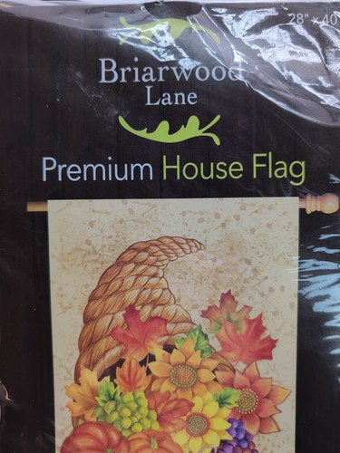 New Briarwood Lane House Flag Cornucopia Thanksgiving, Autumn Flag 28" x 40" - Picture 8 of 12