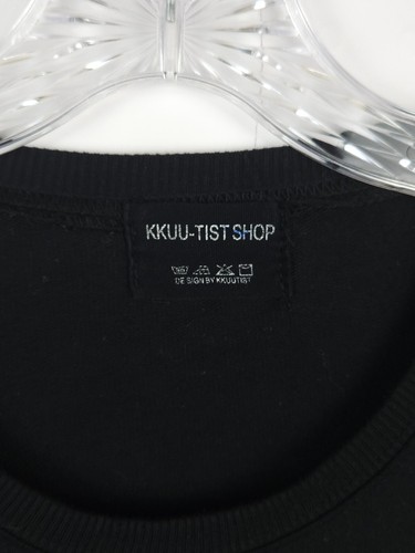 KKUU-TIST SHOP Women's Long T-Shirt Black Unique Graphic W Sequence Size Medium - Picture 2 of 12