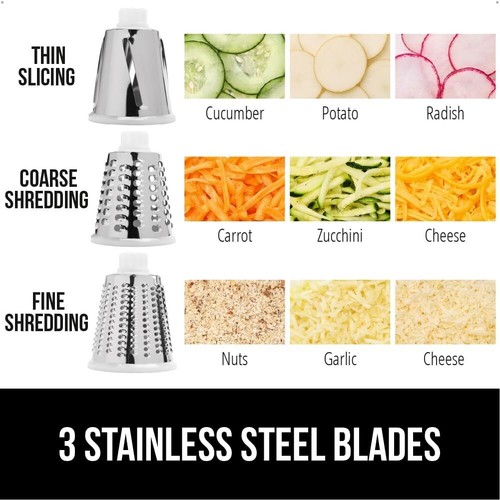 Slip-Resistant Rotary Cheese Grater with 3 Interchangeable Blades - Picture 4 of 15