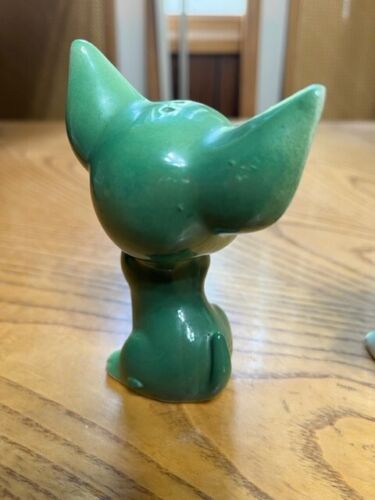 DE COLECCIÓN ANTROMÓRFICO VERDE OJO GRANDE GATOS GATITOS SAL Y PIMIENTOS HECHOS EN JAPÓN - Imagen 4 de 8