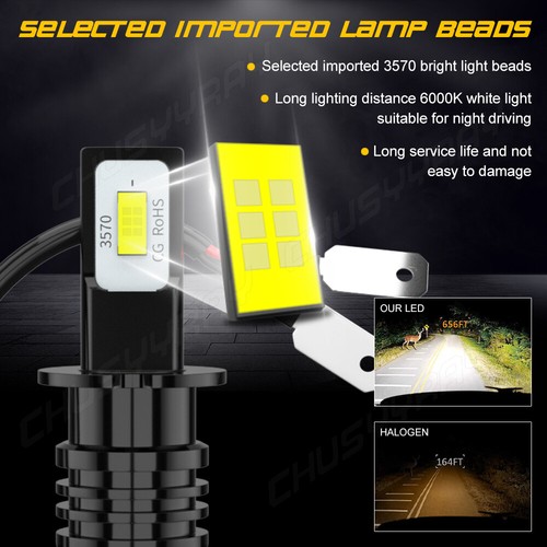 for BMW 325I 325IS 325IX 1988 1989 6000K LED Headlights Fog Lights Bulbs Combo - Picture 10 of 13
