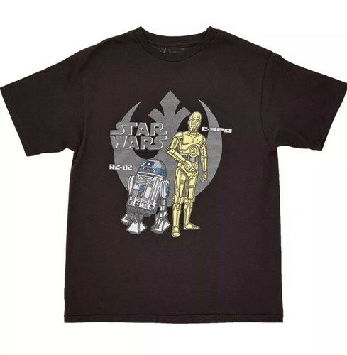 Star Wars R2D2 C3P0 Youth Boy Short Sleeve Graphic Tee T-Shirt Top XL 18-20 - Picture 3 of 3