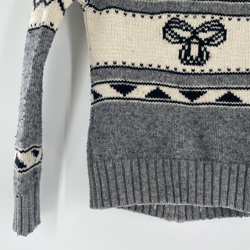 Aritzia TNA Sea to Sky Cowichan 100% Lambs Wool Zip Cardigan Sweater Grey Sz S - 第 10/12 張圖片