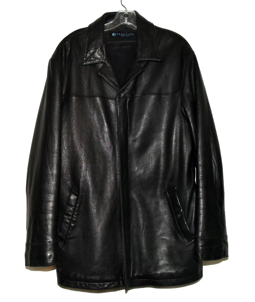 Куртка мужская Kenneth Cole Reaction черная мягкая кожа утепленная на молнии размер M - Изображение 3 из 4