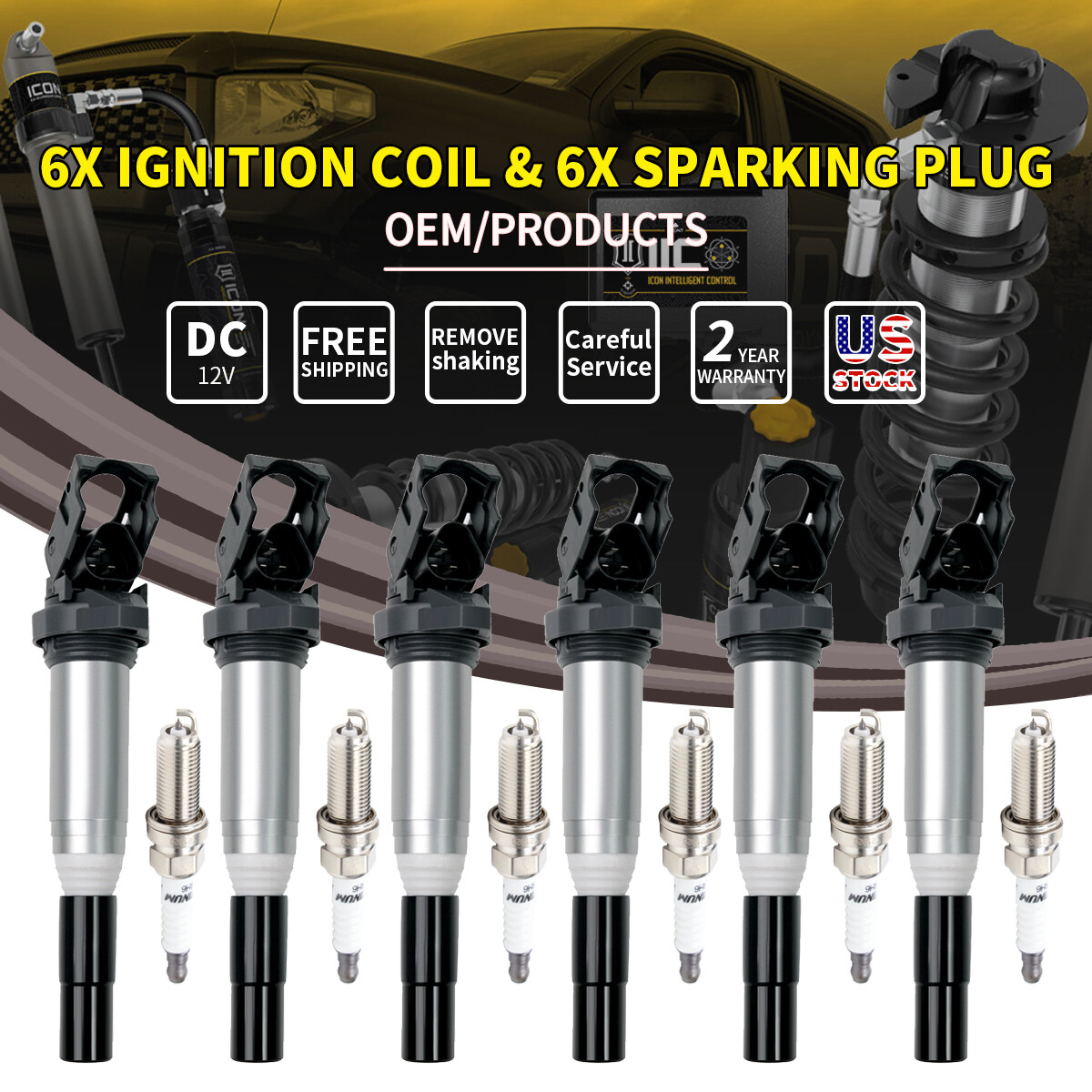 6 x Ignition Coils for BMW 3 Series E46 325Ci 325i 325Xi 2001 - 2002 6 x Ignition Coils for BMW 3 Series E46 325Ci 325i 325Xi 2001 - 2002