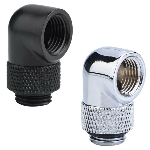 90 Degree Angle Tube Fitting PC Water Cooling G1/4 Thread Elbow Connector - Afbeelding 2 van 9