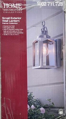 NEW Home Decorators Collection-1-Light Charred Iron Outdoor Wall Lantern-