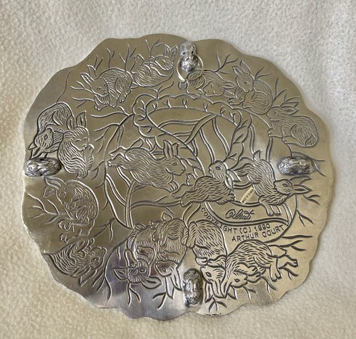 Arthur Court Trivet Bunny Rabbit 1990 Vintage Wall Decor Aluminum Metal - Picture 2 of 5